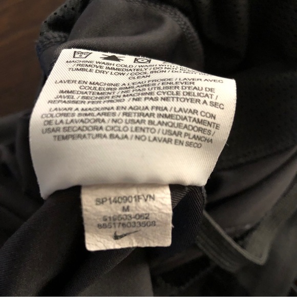 Nike Sz M Basketball Shorts Pockets 10" Charcoal Grey Black Swoosh Drawstring - Picture 5 of 7